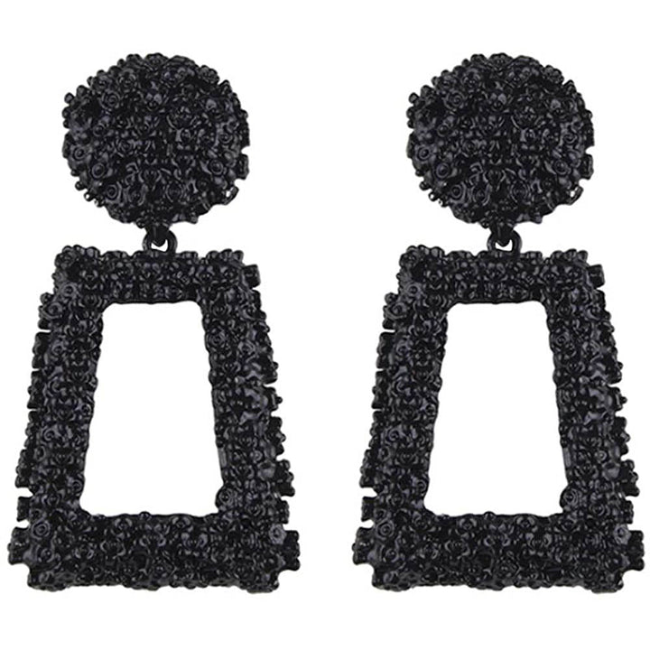 Womens Rectangular Geometric Drop Earrings Image 1