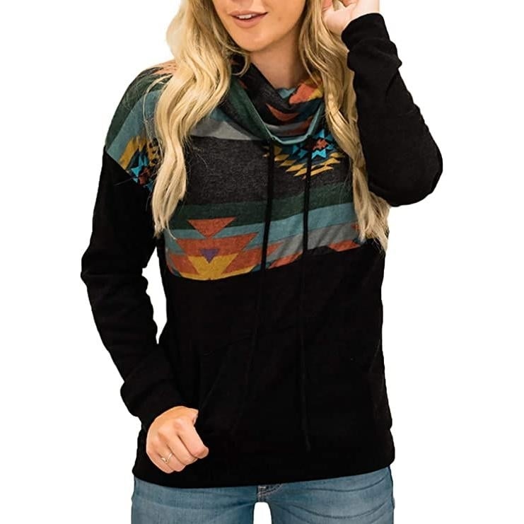 Womens Quarter Zip Color Block Pullover Sweatshirt Image 4