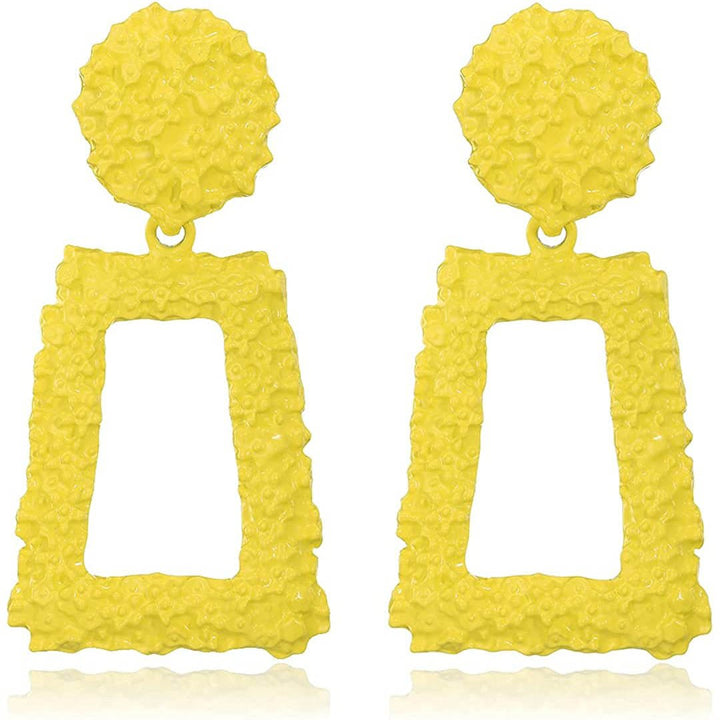 Womens Rectangular Geometric Drop Earrings Image 7