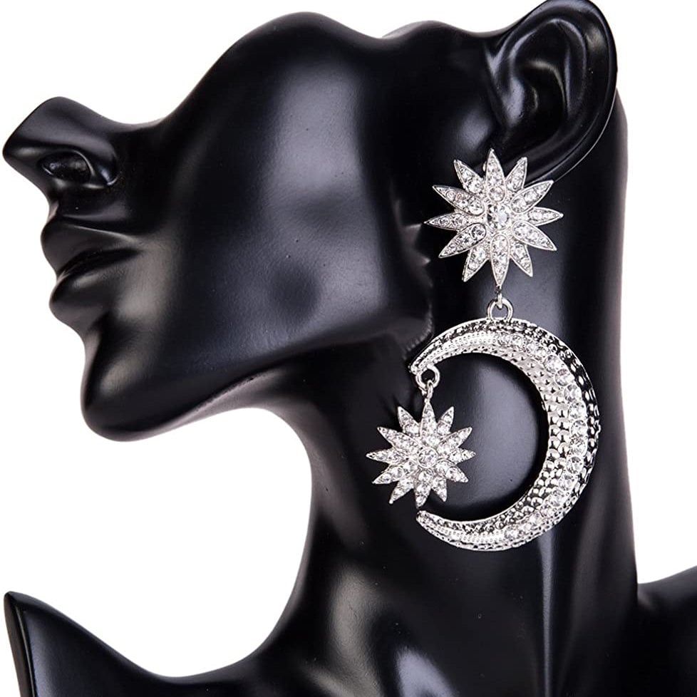 Womens Rhinestone Punk Earrings Image 2