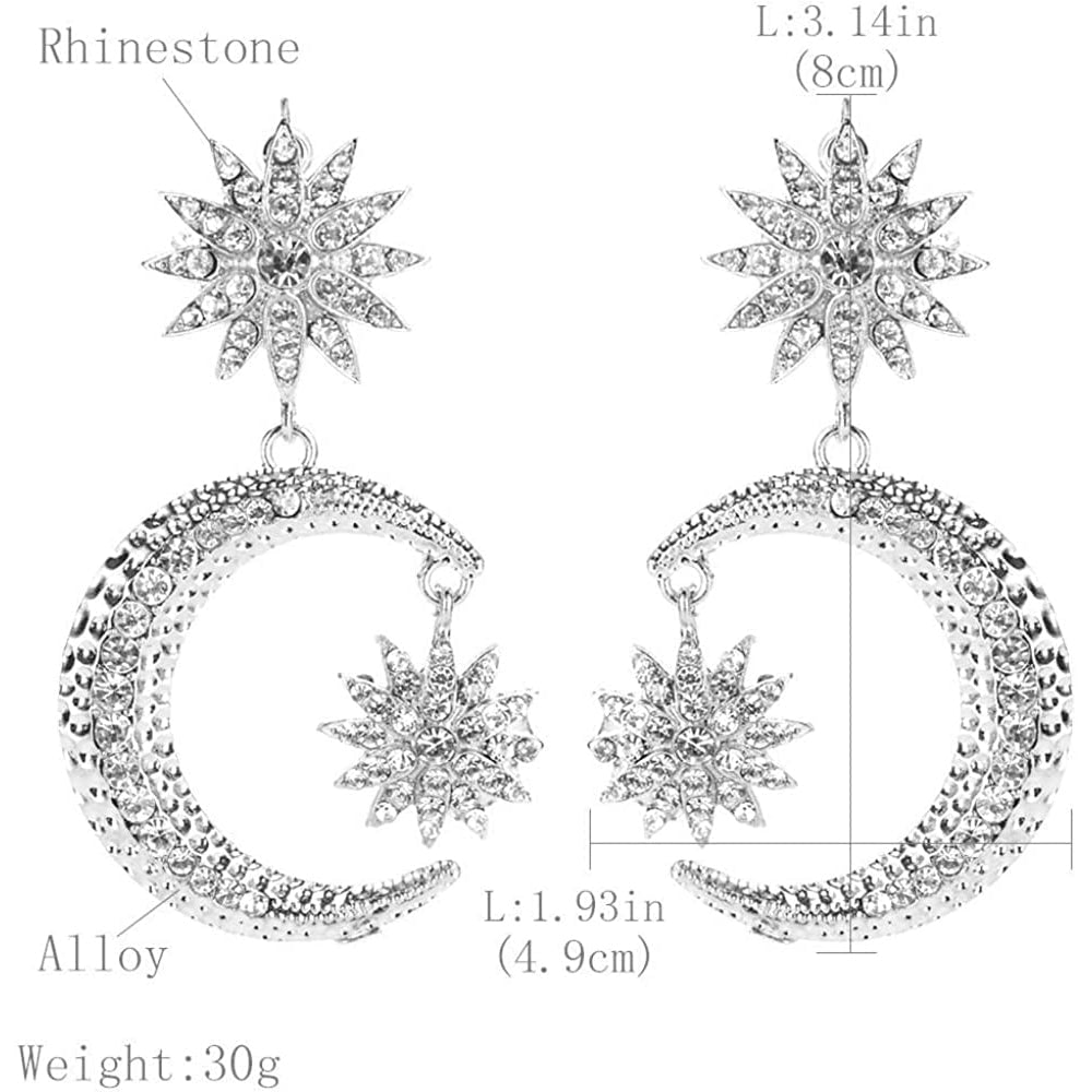 Womens Rhinestone Punk Earrings Image 3