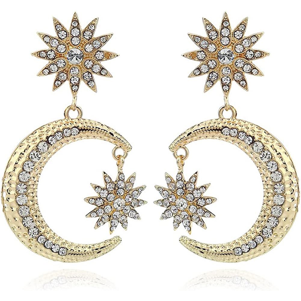 Womens Rhinestone Punk Earrings Image 1