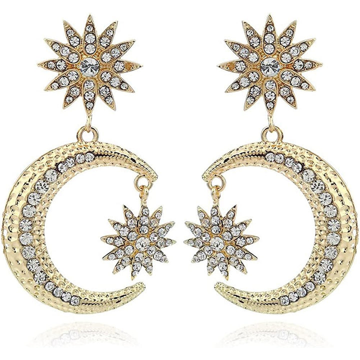 Womens Rhinestone Punk Earrings Image 1