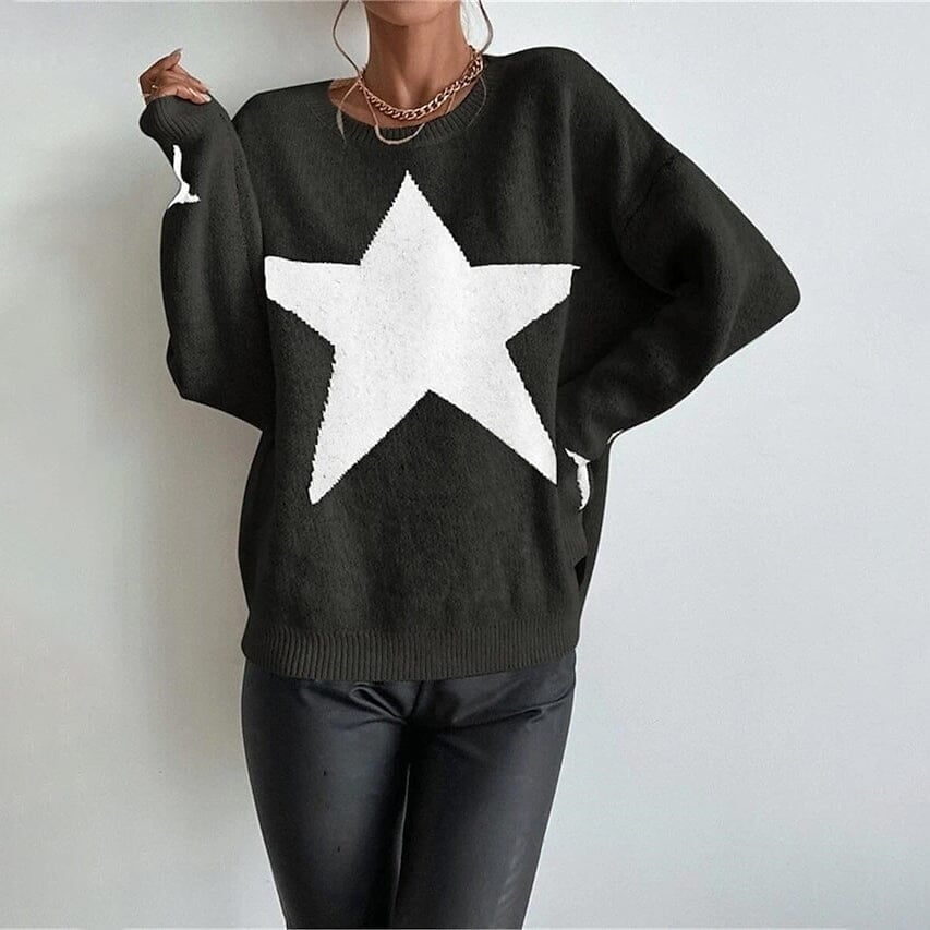 Womens Ribbed Knit Pullover Sweater Image 1