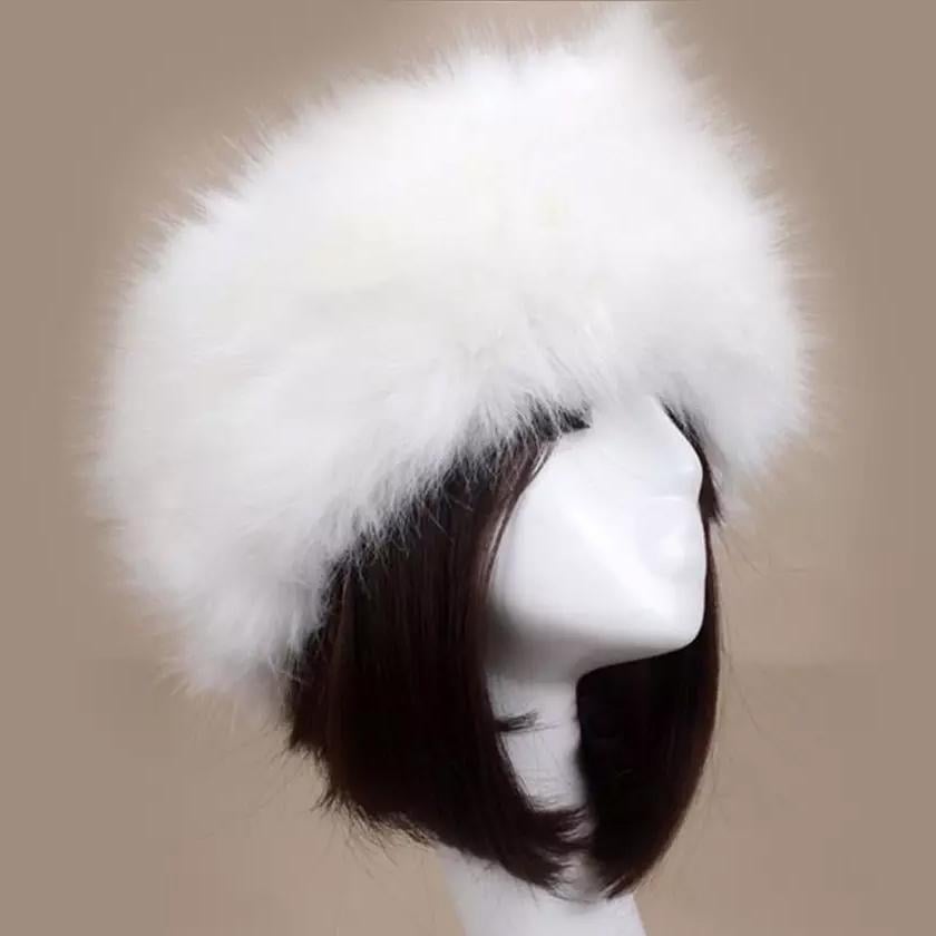 Womens Russian Faux Fluffy Fox faux Hat Image 4