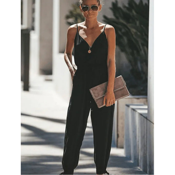 Womens Sexy Casual Daily V Neck Jumpsuit Image 4