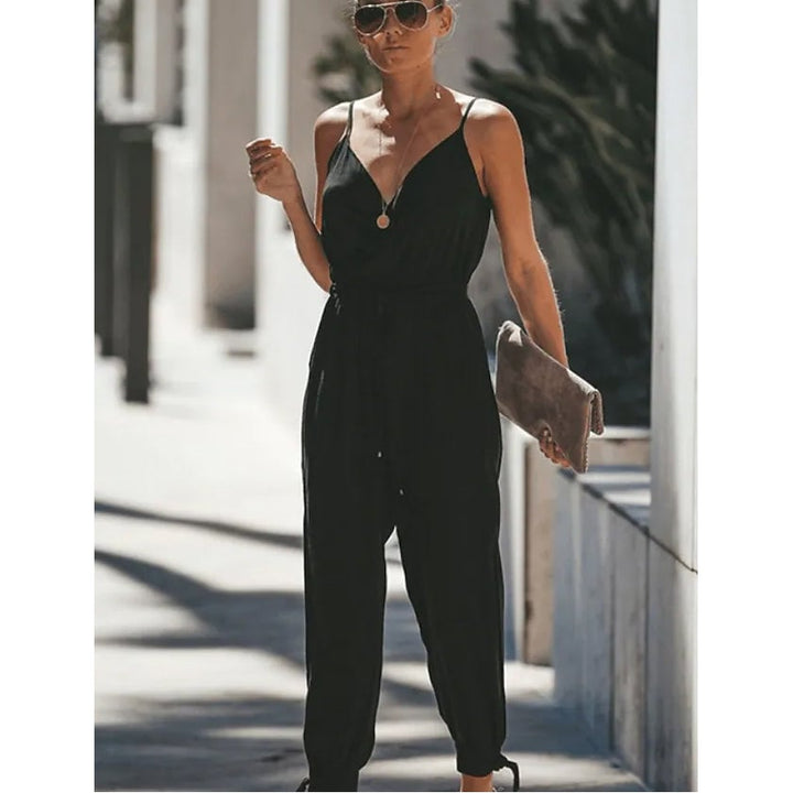 Womens Sexy Casual Daily V Neck Jumpsuit Image 4