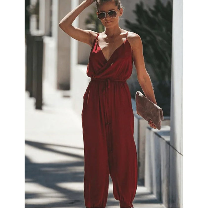 Womens Sexy Casual Daily V Neck Jumpsuit Image 6