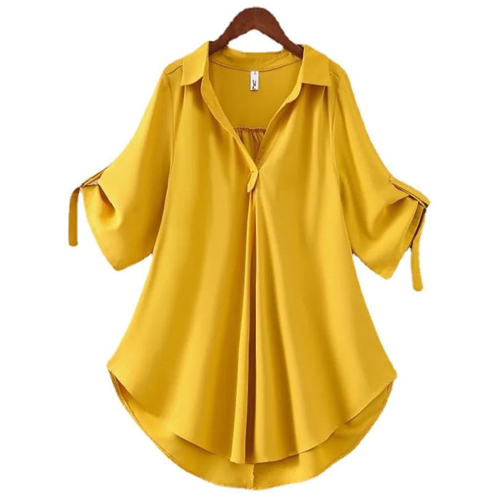 Womens Shirt Solid Color Top Image 3