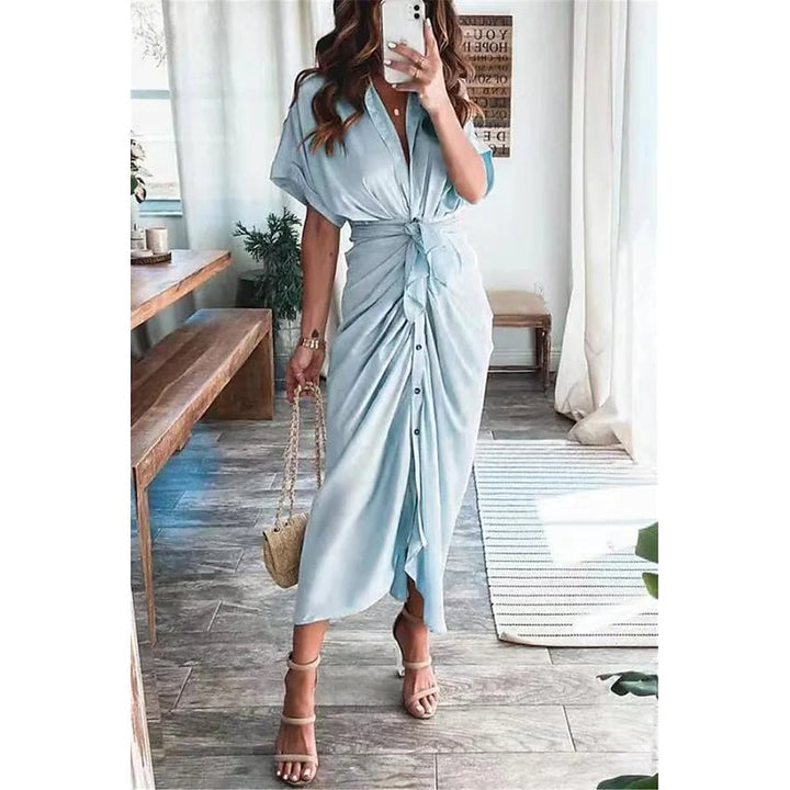 Womens Shirt Maxi Long Dress Image 11