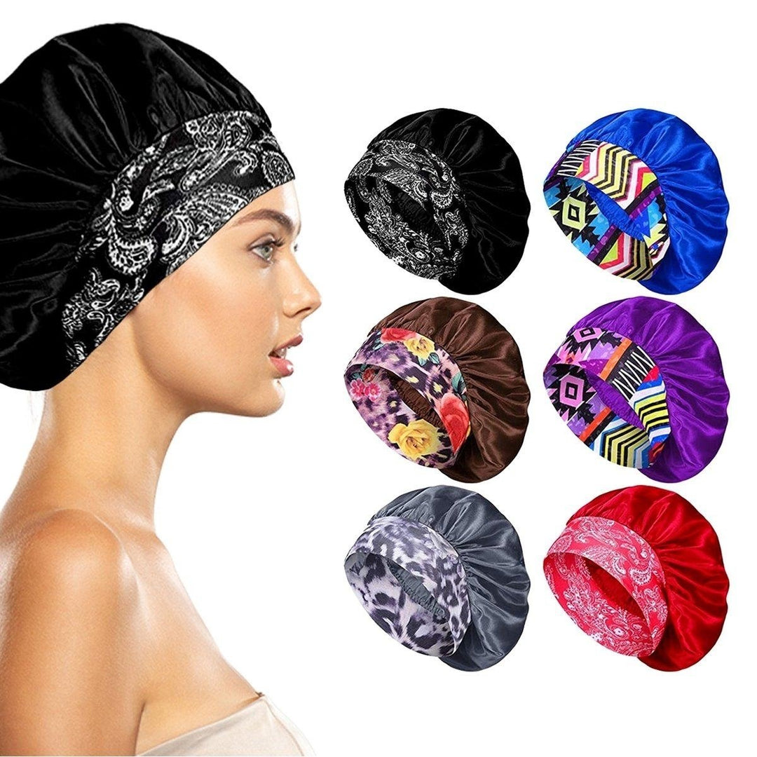 Womens Silky Satin Head Scarf Hair Wrap Cap Hat Headband Sleeping Bonnet Image 1