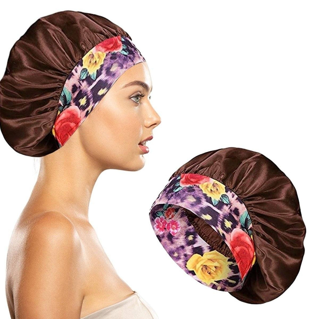 Womens Silky Satin Head Scarf Hair Wrap Cap Hat Headband Sleeping Bonnet Image 4