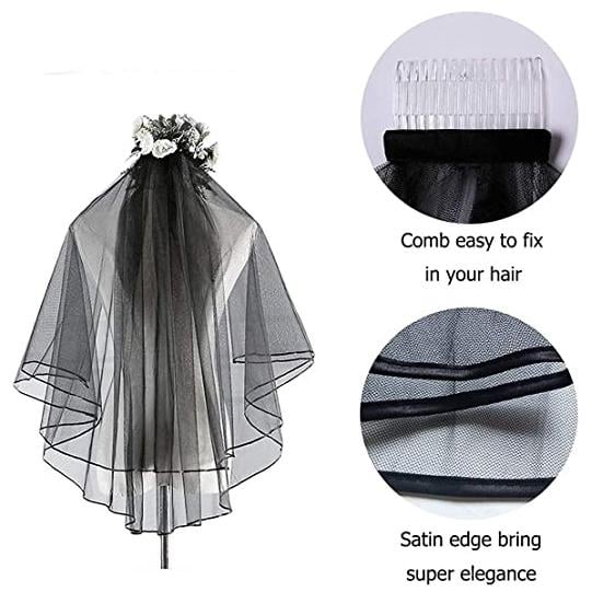 Womens Simple Bridal Veil with Comb Image 11