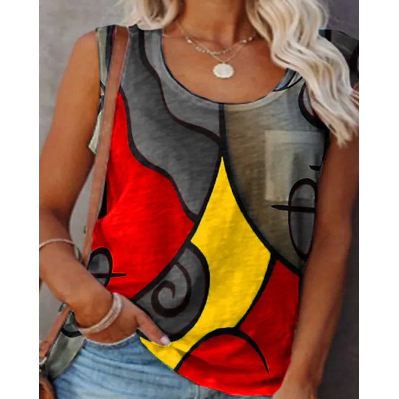 Womens Sleeveless Crew Neck Casual Top Vest Image 2