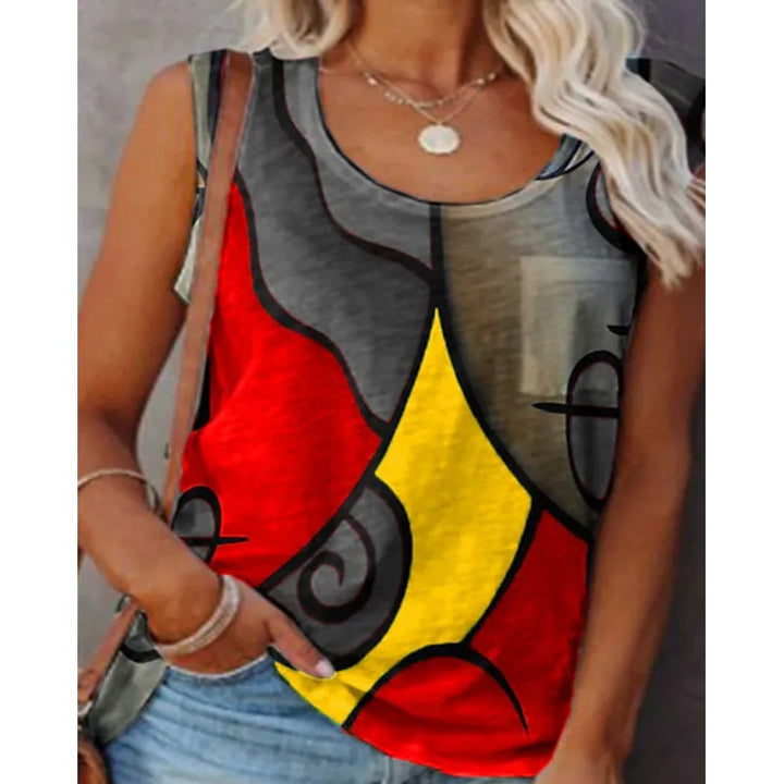 Womens Sleeveless Crew Neck Casual Top Vest Image 1