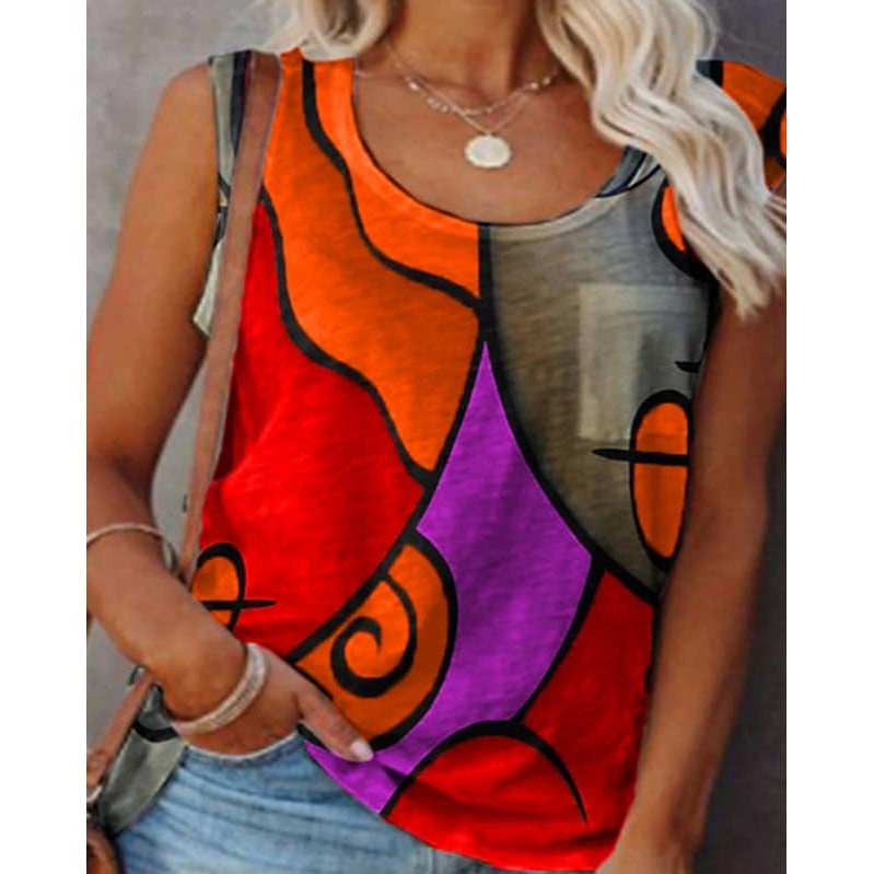 Womens Sleeveless Crew Neck Casual Top Vest Image 4