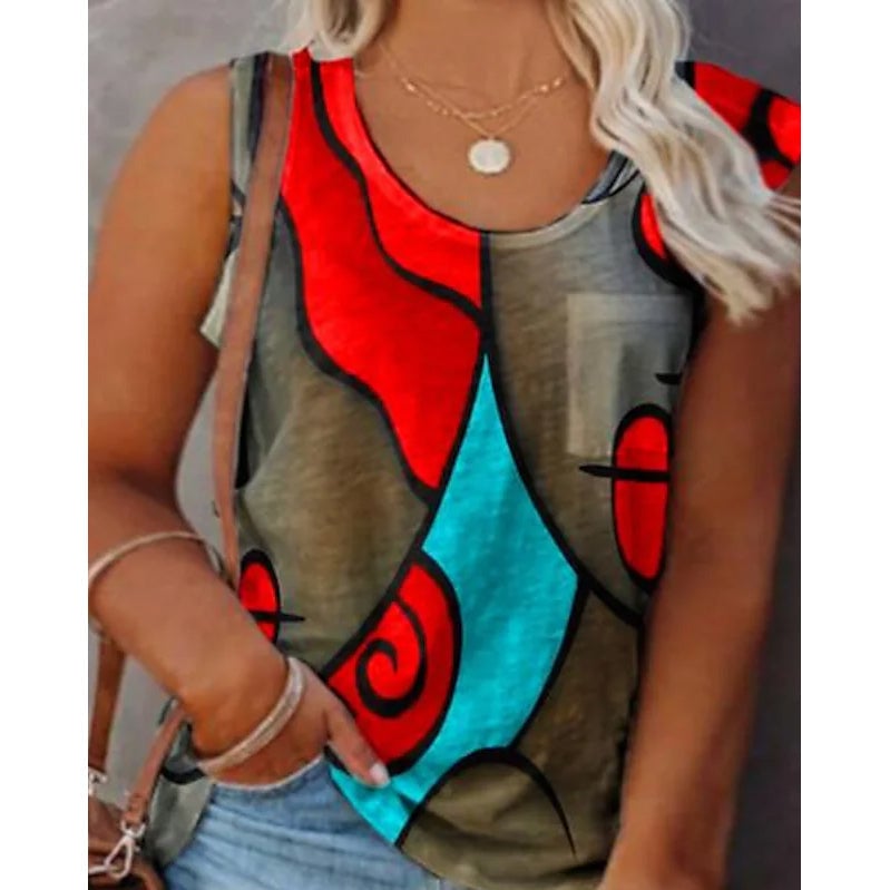 Womens Sleeveless Crew Neck Casual Top Vest Image 4