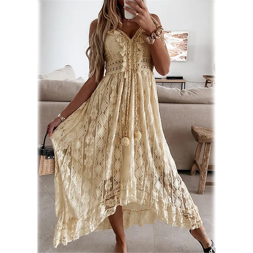 Womens Swing Dress Maxi long Dress Image 2