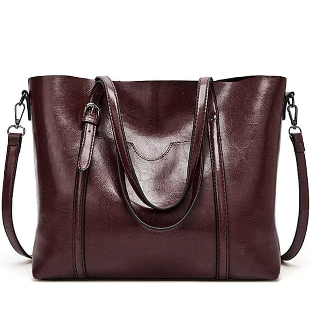 Womens Tote Shoulder Bag PU Leather Image 3