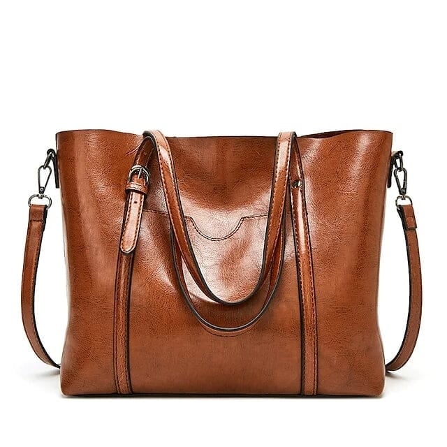 Womens Tote Shoulder Bag PU Leather Image 4