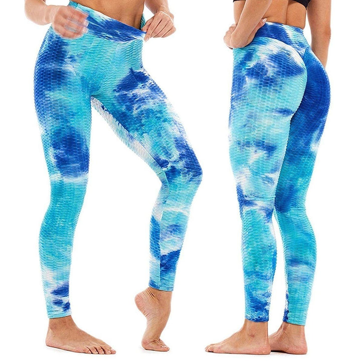 Womens Tie Dye High Waist Tummy Control Butt Lift Yoga Pants Workout Leggings Image 4