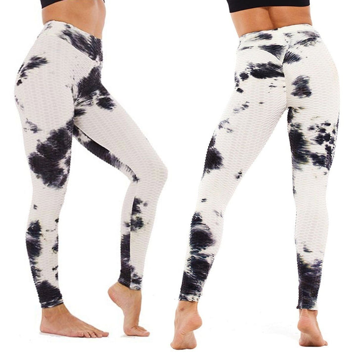 Womens Tie Dye High Waist Tummy Control Butt Lift Yoga Pants Workout Leggings Image 4