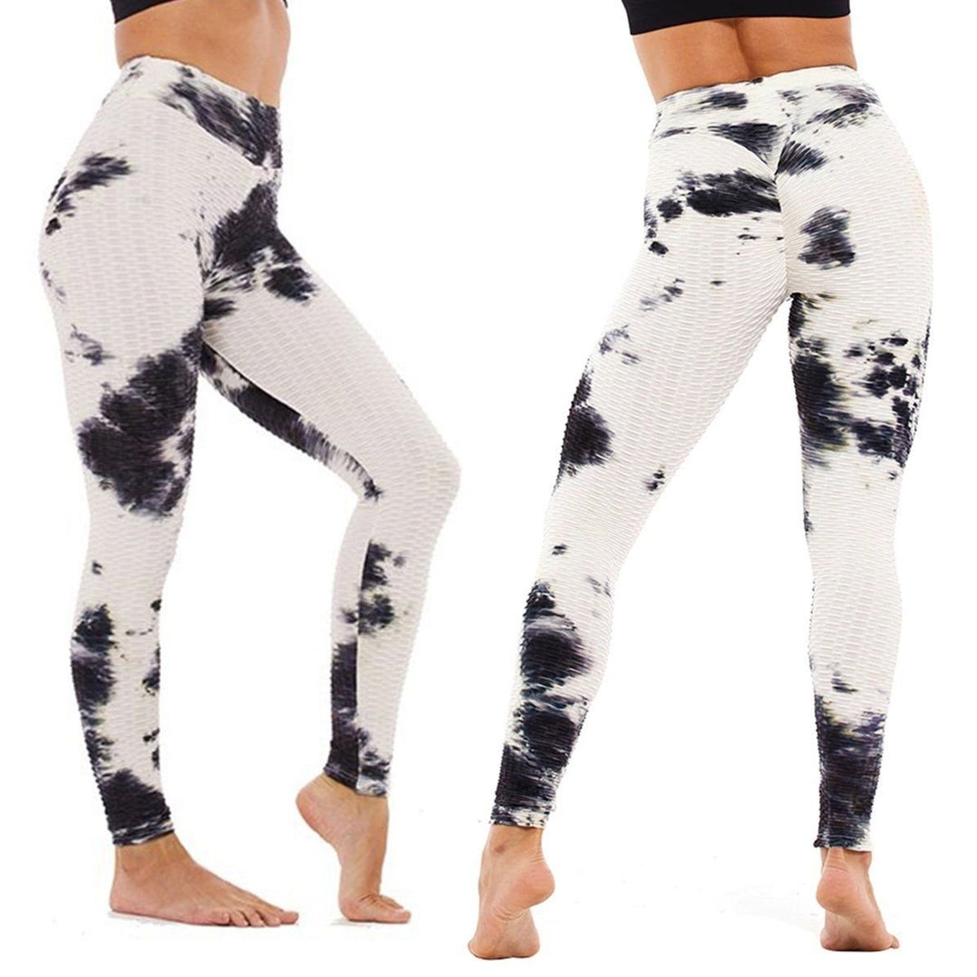 Womens Tie Dye High Waist Tummy Control Butt Lift Yoga Pants Workout Leggings Image 1