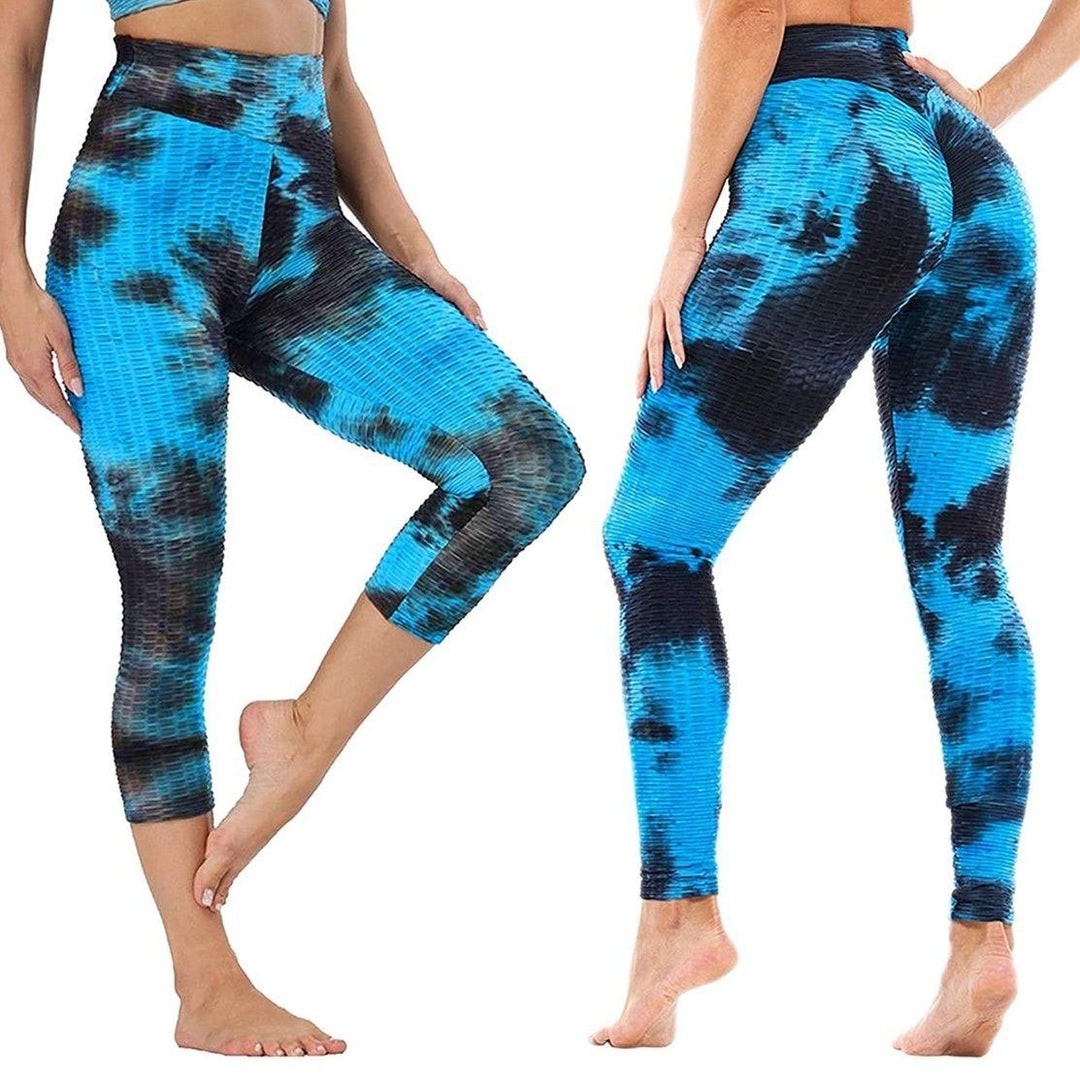 Womens Tie Dye High Waist Tummy Control Butt Lift Yoga Pants Workout Leggings Image 6