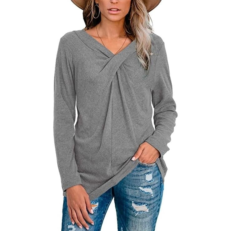 Womens Tunic Long Sleeve Tops Image 3