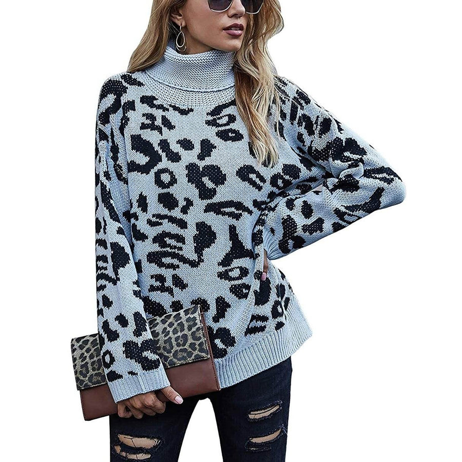 Womens Turtleneck Knitted Sweater Long Sleeves Image 1