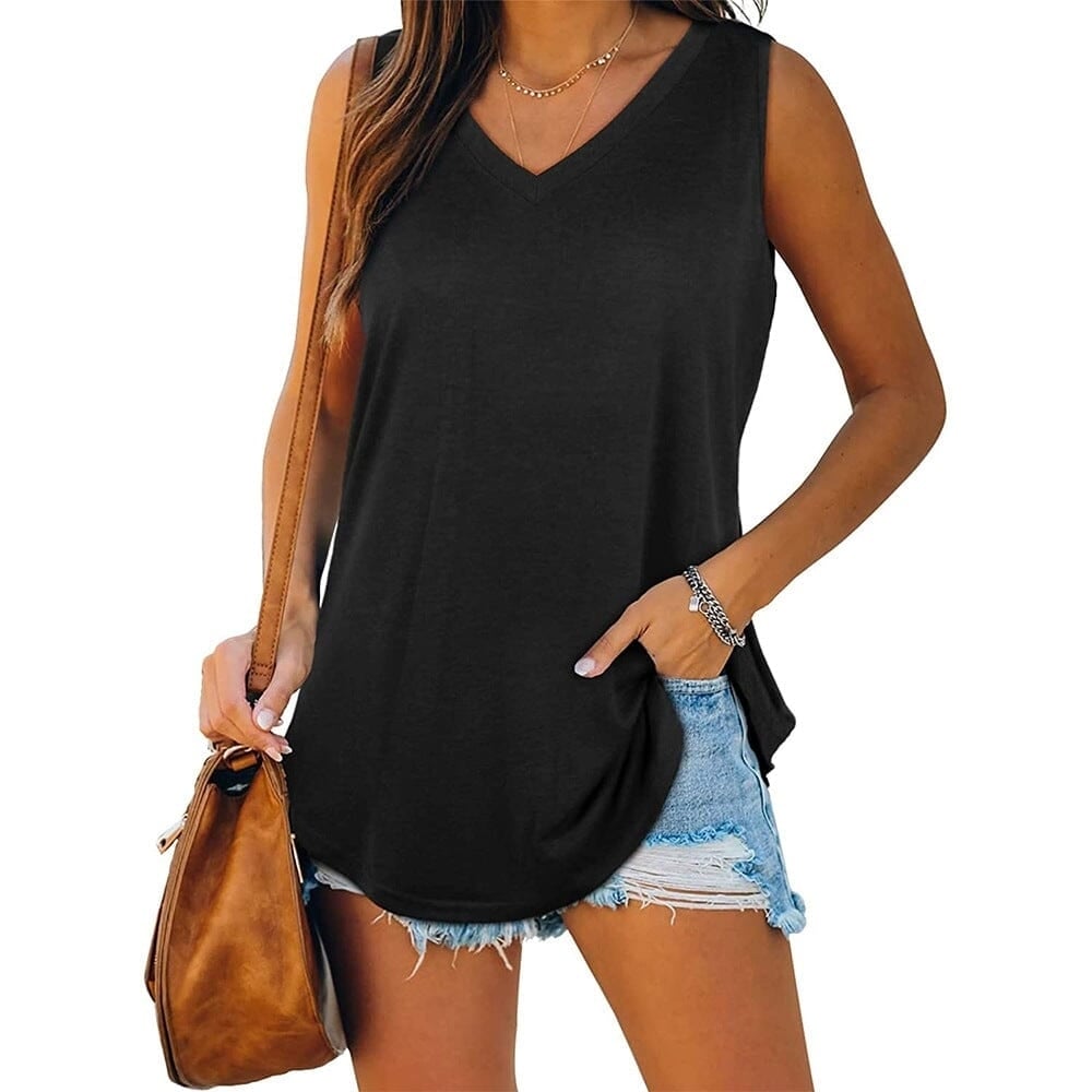 Womens V Neck Tank Top Image 2