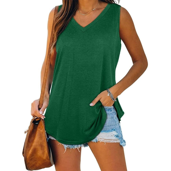 Womens V Neck Tank Top Image 4