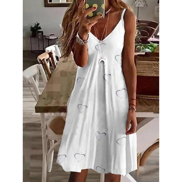 Womens V-Neck Casual Sling Dress Image 4