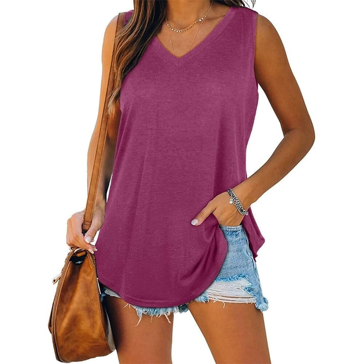 Womens V Neck Tank Top Image 7