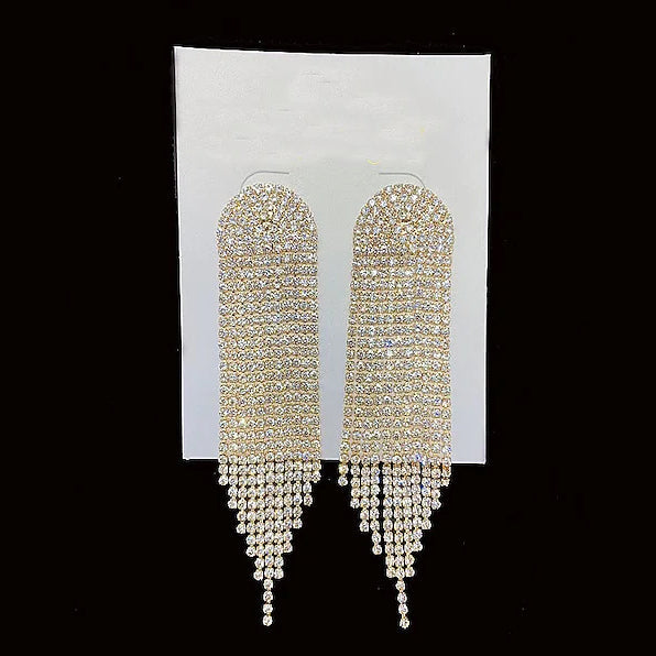 Womens White Drop Fringe Earrings Image 3