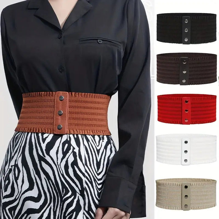 Womens Wide Belt Stretchy Dress Belts Image 1