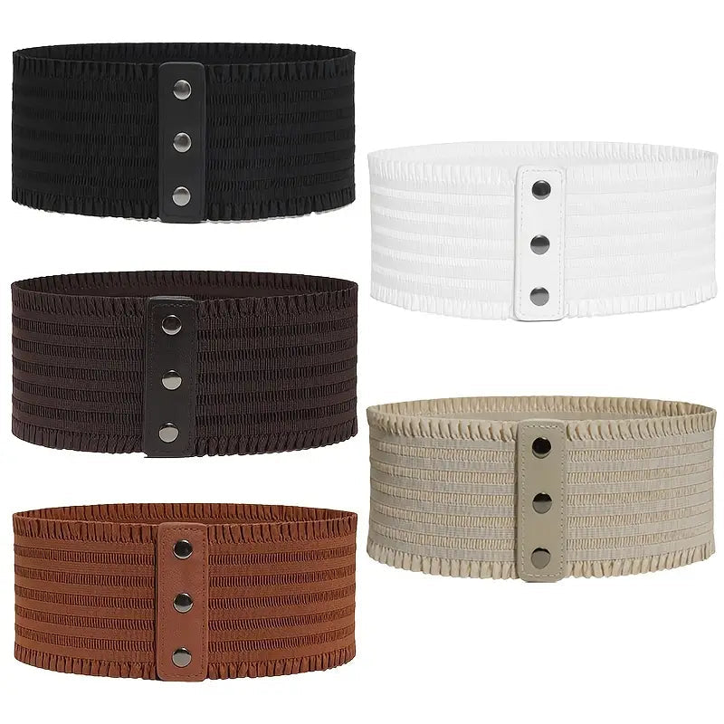 Womens Wide Belt Stretchy Dress Belts Image 7