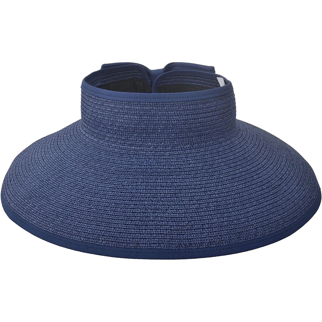 Womens Wide Brim Roll-up Straw Sun Hat Sun Visor Image 4