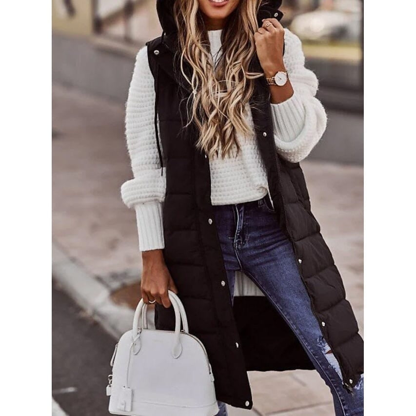 Womens Winter Jacket Vest Long Coat Regular Fit Image 1