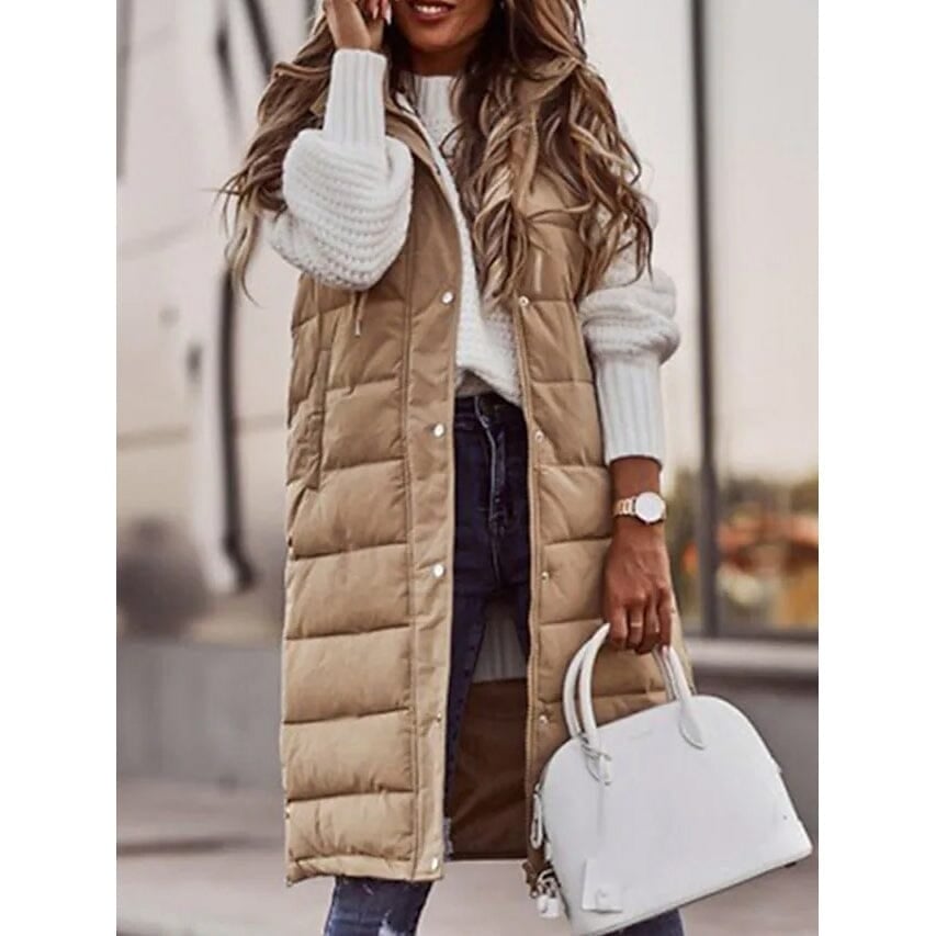 Womens Winter Jacket Vest Long Coat Regular Fit Image 2