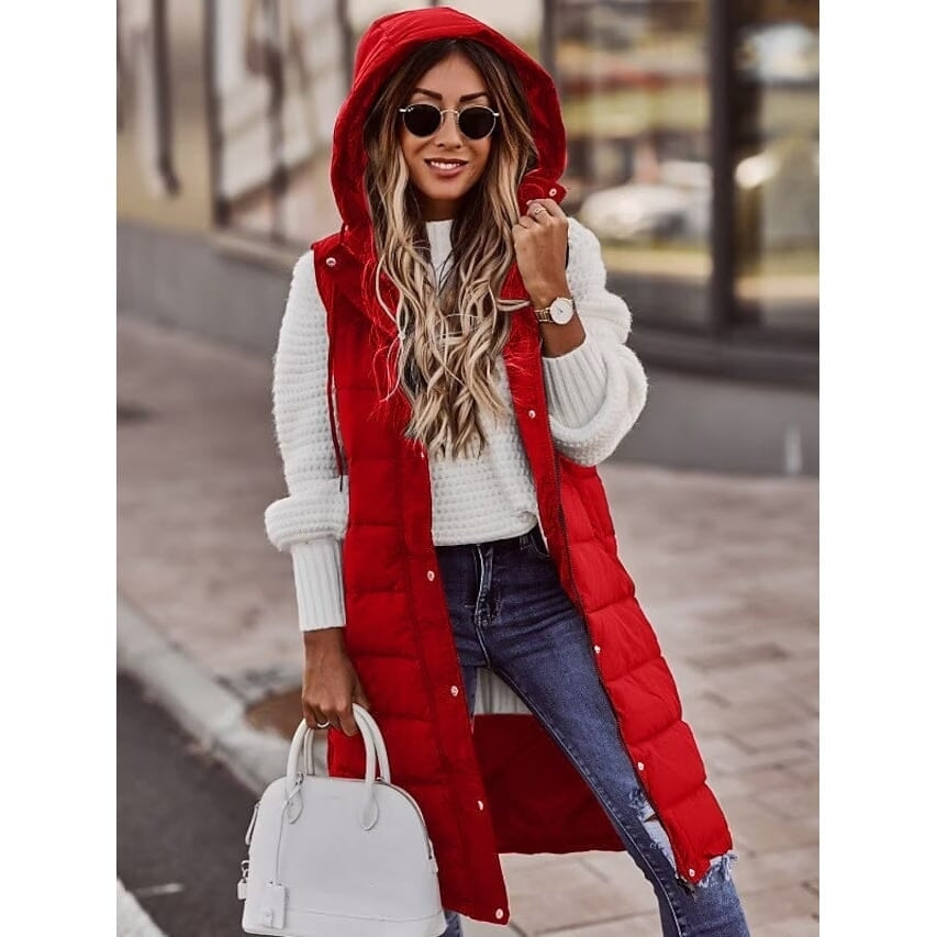 Womens Winter Jacket Vest Long Coat Regular Fit Image 3