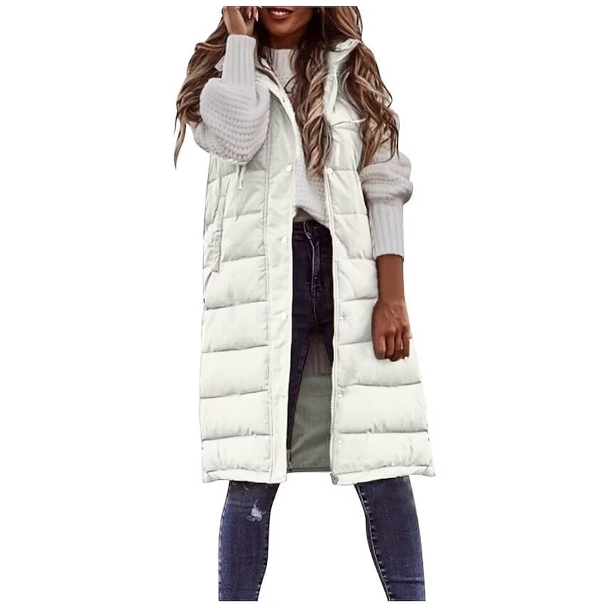 Womens Winter Jacket Vest Long Coat Regular Fit Image 4