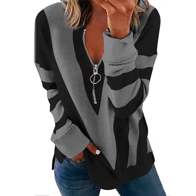 Womens Zip Shirt Long Sleeve Image 2