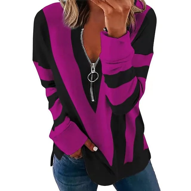 Womens Zip Shirt Long Sleeve Image 3