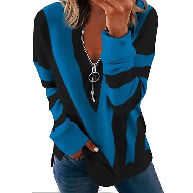 Womens Zip Shirt Long Sleeve Image 4