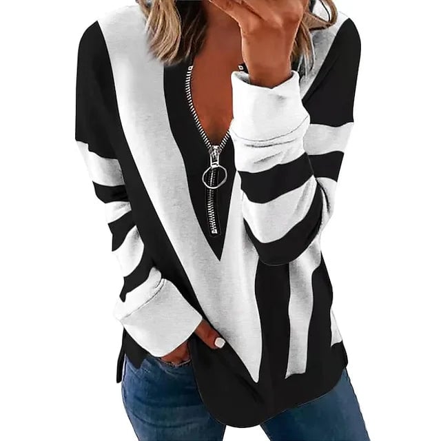 Womens Zip Shirt Long Sleeve Image 4