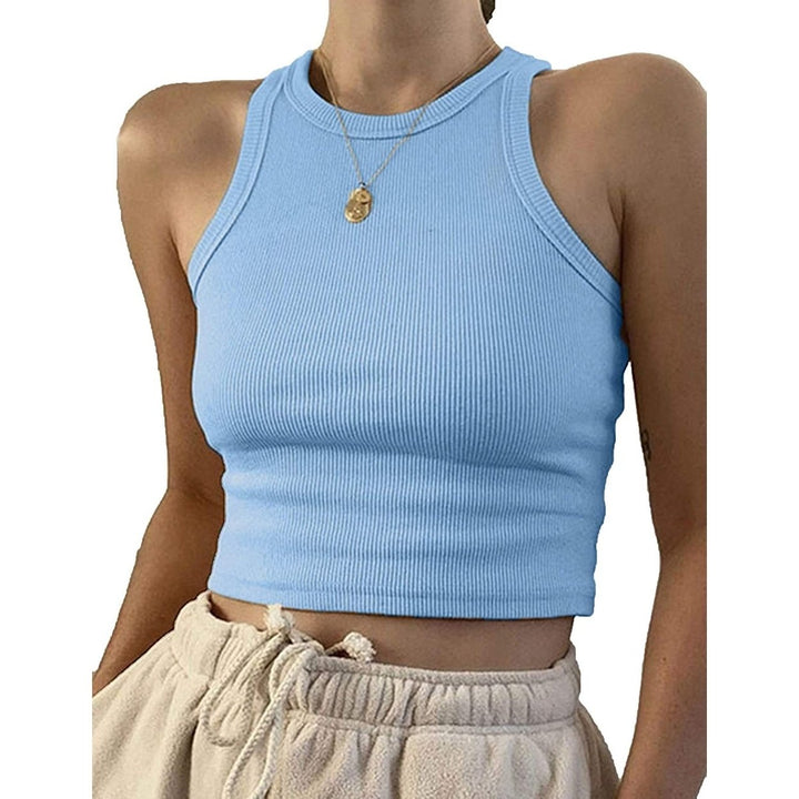 Womens Basic Sleeveless Tank Top Image 4