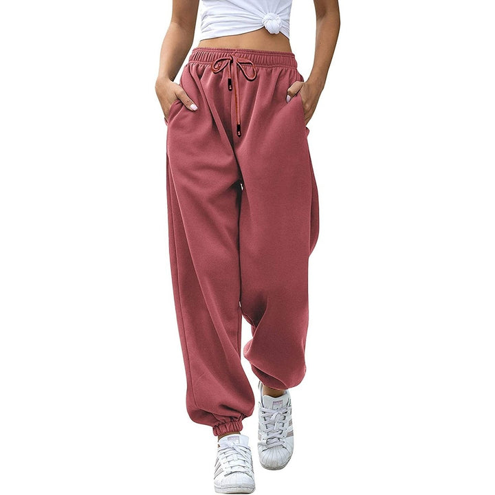 Womens Belted Sweatpants with Pockets Image 2