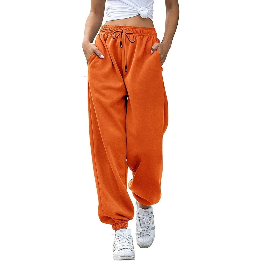 Womens Belted Sweatpants with Pockets Image 4