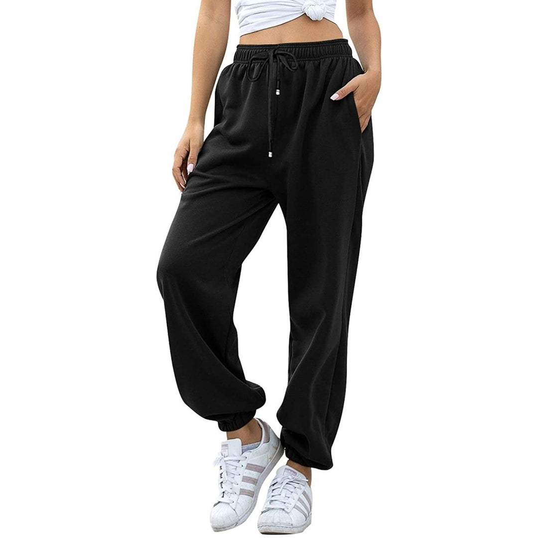 Womens Belted Sweatpants with Pockets Image 7